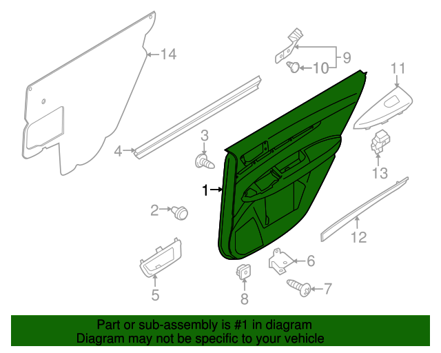 20132014 Subaru Outback Door Trim Panel 94226AJ43AVH Subaru Parts Store