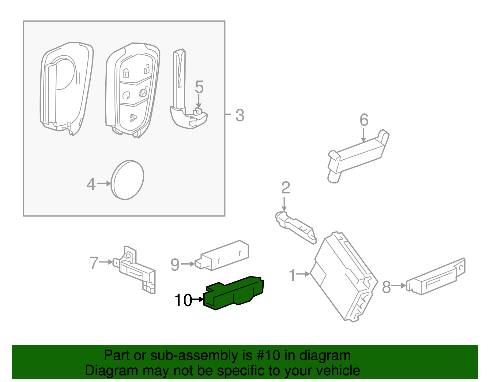 Ignition Lock Key Transmitter Antenna Bracket - GM (84097633)