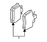 1H0698451G - Brakes: Rear Pads for Volkswagen: Cabrio, Corrado, EuroVan, Golf, Jetta, Passat, Quantum, Scirocco Image