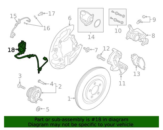 20202023 Ford OEM ABS Wheel Speed Sensor L1MZ2C190H OEM Ford Parts