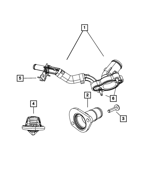 thumbnail image 2 of MOPAR Genuine Engine Coolant Thermostat – 68273161AA – For Jeep, Dodge, Chrysler 3.8L/4.0L – OEM New 2 of 4