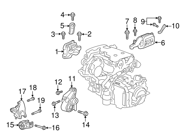 GM Genuine Parts 84227353 Front Automatic Transmission Mount - OE Replacement
