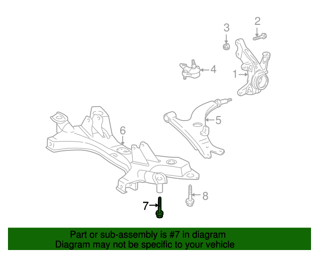 90119A0244 Engine Cradle Mount Bolt 20012010 Toyota OEM Genuine