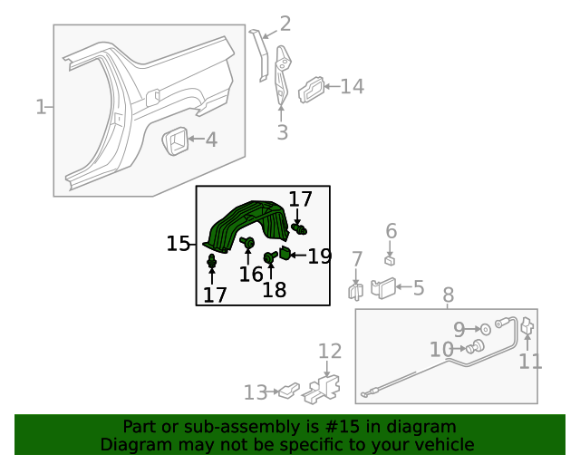 Genuine Honda 74551-SJC-A01 Fender Cover