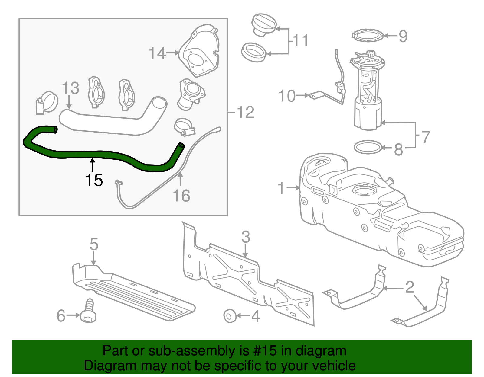 Fuel Tank Fill Vent Hose - GM (84428965)