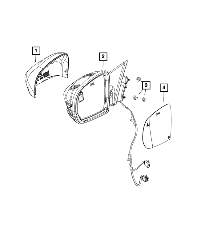 2020-2021 Jeep Compass Outside Rear-View Mirror, Left 68366667AA 
