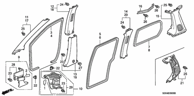 Pillar Garnish for 1999 Honda Odyssey #0