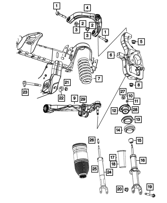 20212023 Ram 1500 Lower Control Arm, Left Front 68444513AD Mopar Estores