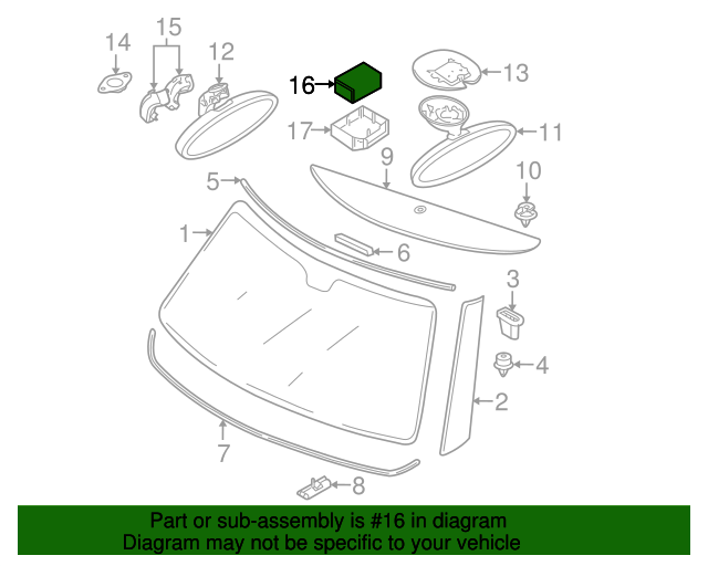 20022008 Mini Cooper Rain Sensor 61356923954 Mini Parts Direct