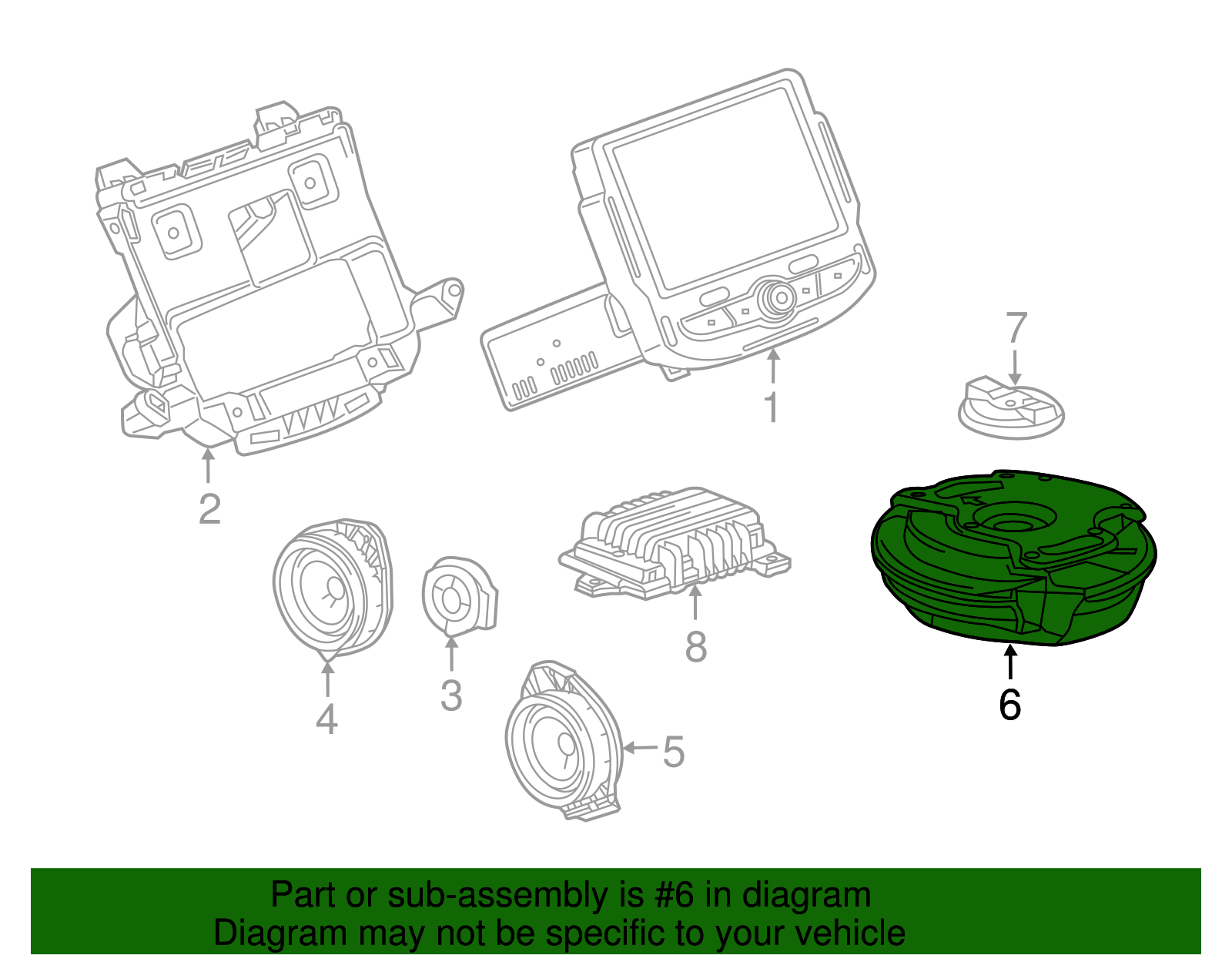 Rear Compartment Speaker - Buick (94507247)