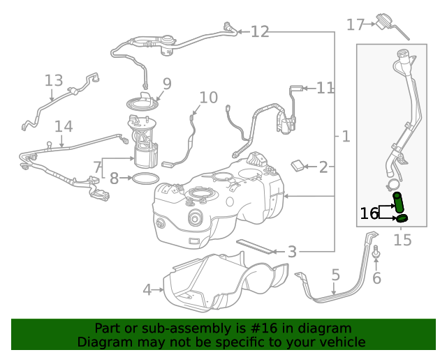 20202022 GM Fuel Tank Filler Hose 42737914