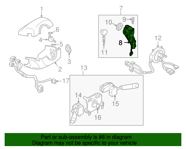 19922002 Mazda Ignition Switch H3Y066151 MazdaParts