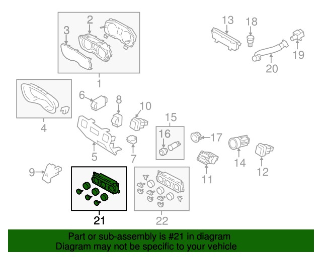 2017 Subaru Heater Control 72311VA211 Subaru Parts Store