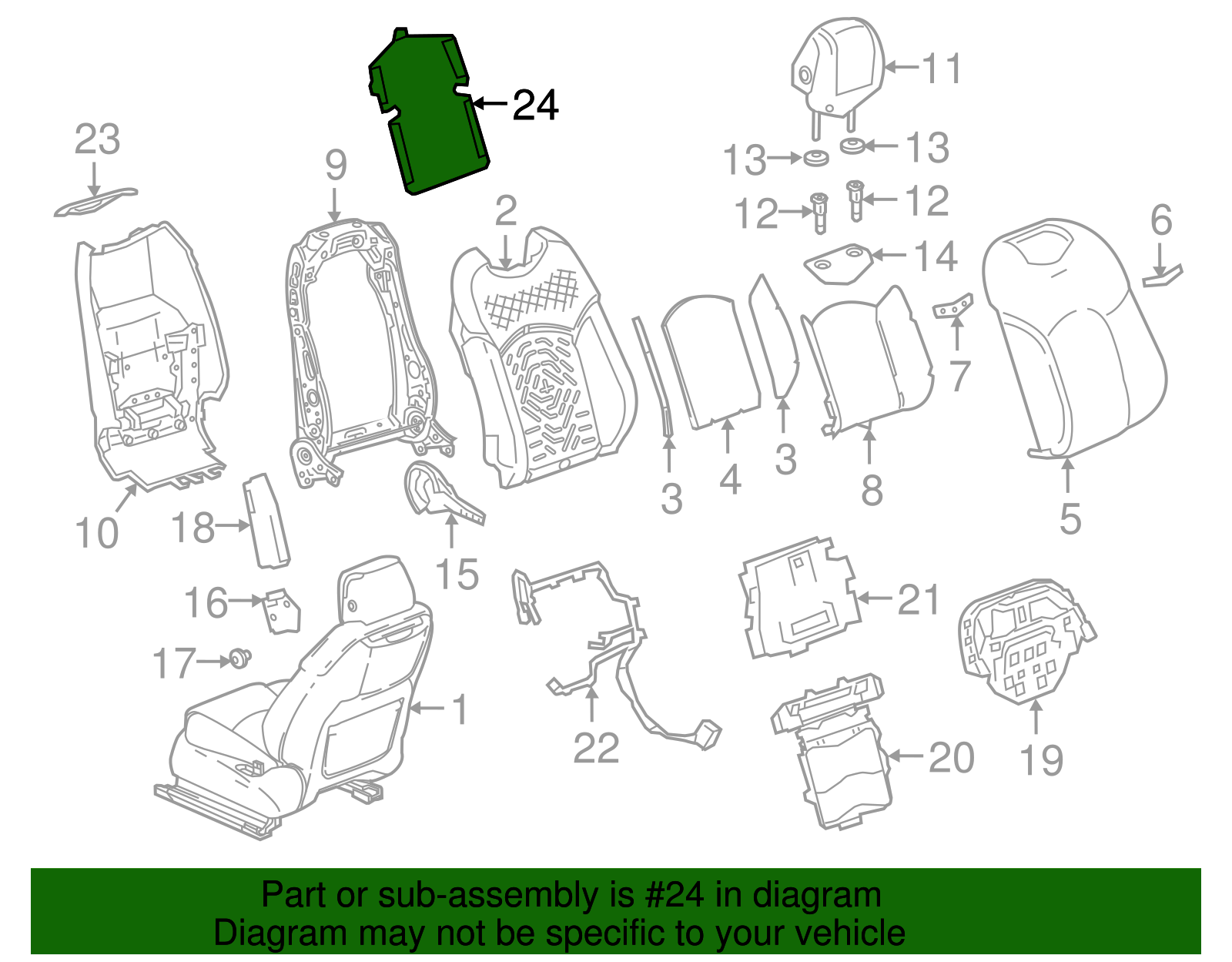 Front Seat Back Cushion Vent Fan - Cadillac (84107605)