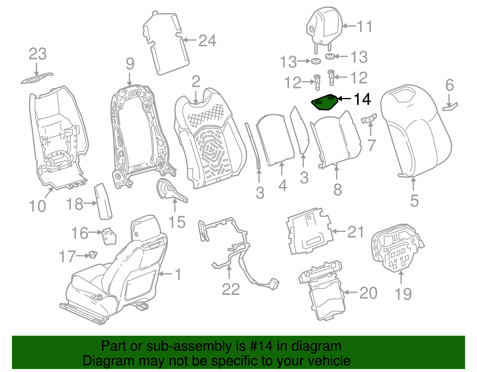 Cinnamon Front Seat Back Upper Cover - GM (84107668)