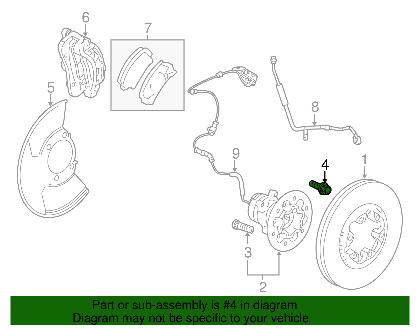 Disc Brake Caliper Bracket Mounting Bolt - GM (11570581)