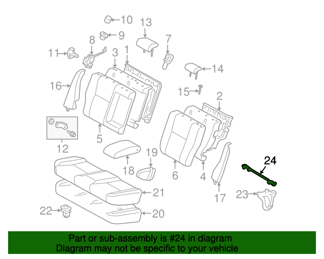 20062009 Toyota Prius Child Restraint Anchor Plate 7370647030
