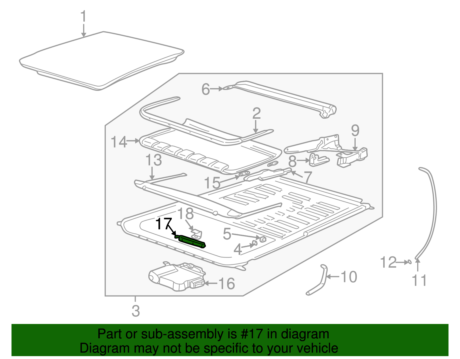 Cover Assembly, Sun Roof Actr - GM (90532214)