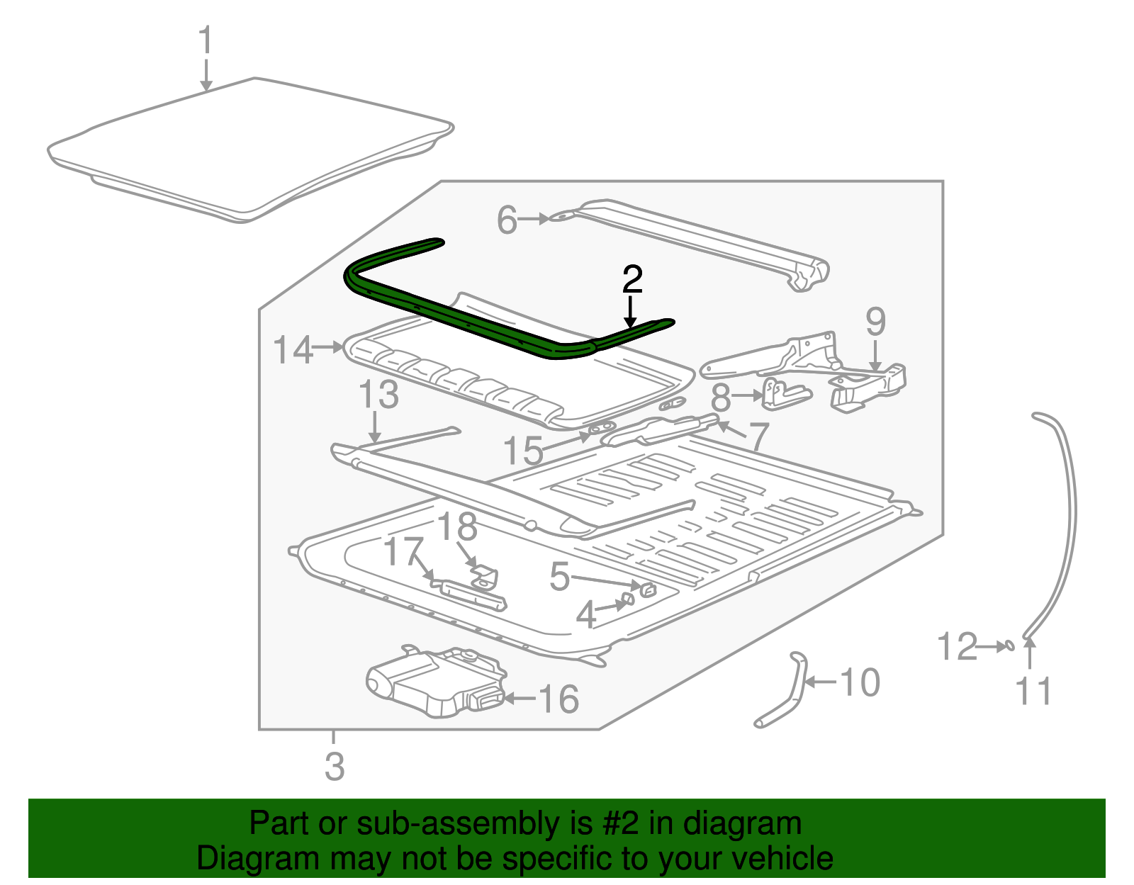 Molding, Sun Roof Panel/Wdo Garnish - GM (90481315)