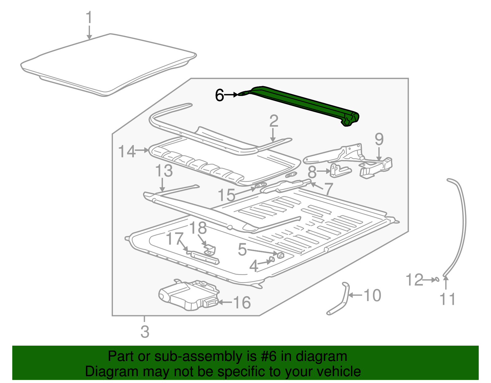 Gutter Assembly, Sun Roof Hsg Drn - GM (09130916)