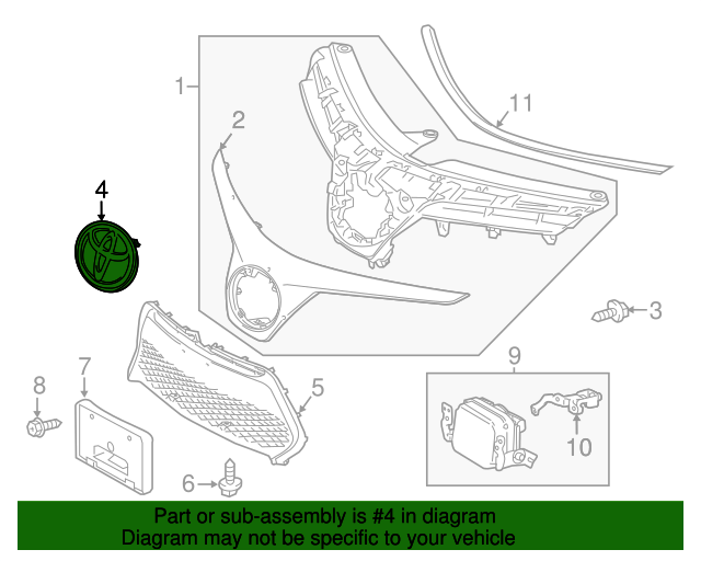 20162019 Toyota Emblem; Emblem SubAssembly 5314142021 Toyota of