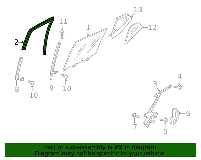 20182024 Nissan Kicks Run WeatherStrip 823305RB1A Nissan Parts Plus