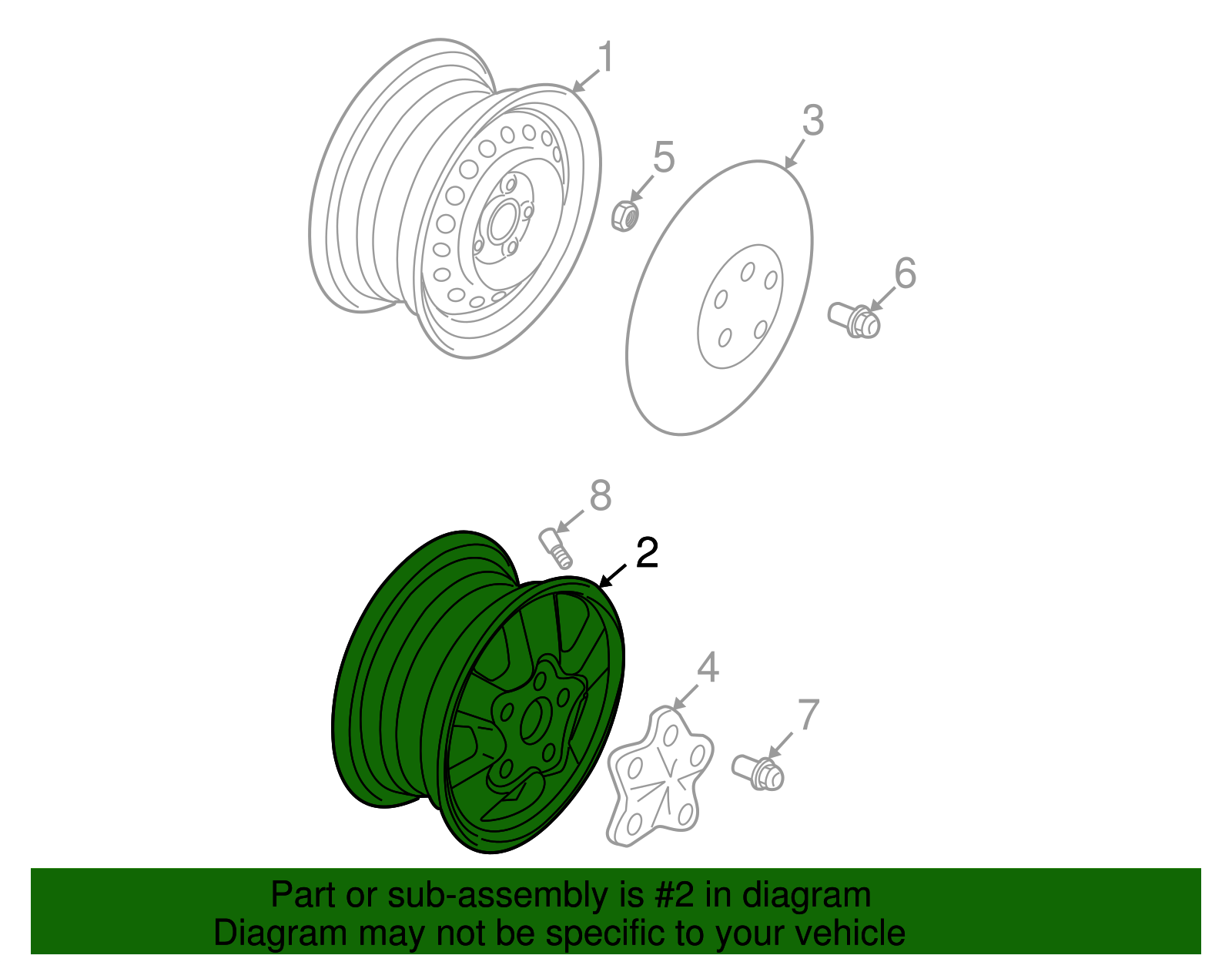 Wheel Kit, Al              *Chrome - GM (88892484)