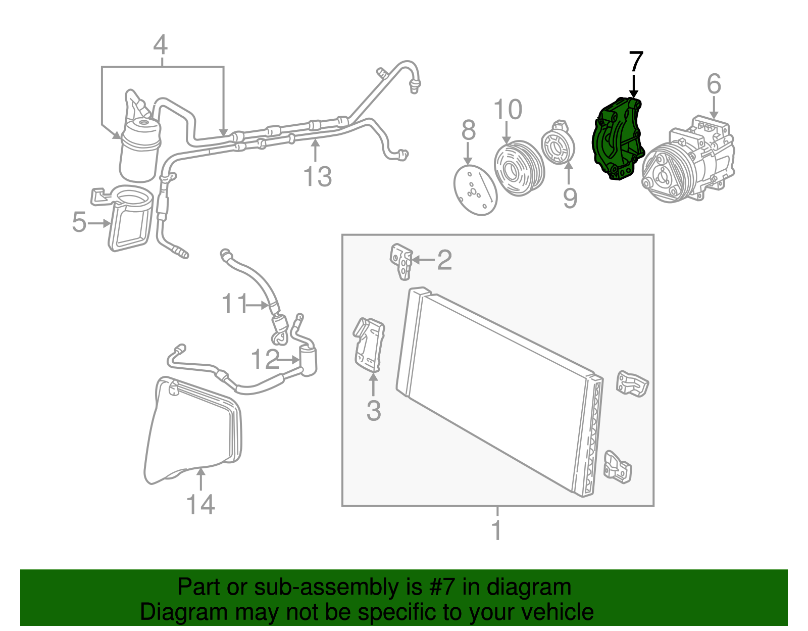 A/C Compressor Bracket - Ford (YF1Z-19N586-BA)