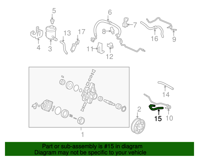 53734SNAA01 Hose A, Power Steering Return 20062011 Honda Civic