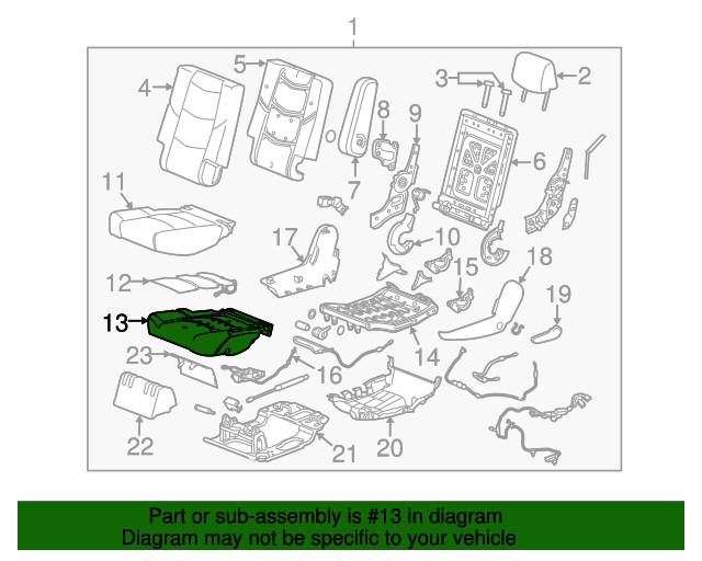 20152020 GM Rear Driver Side Seat Cushion Pad 23470751