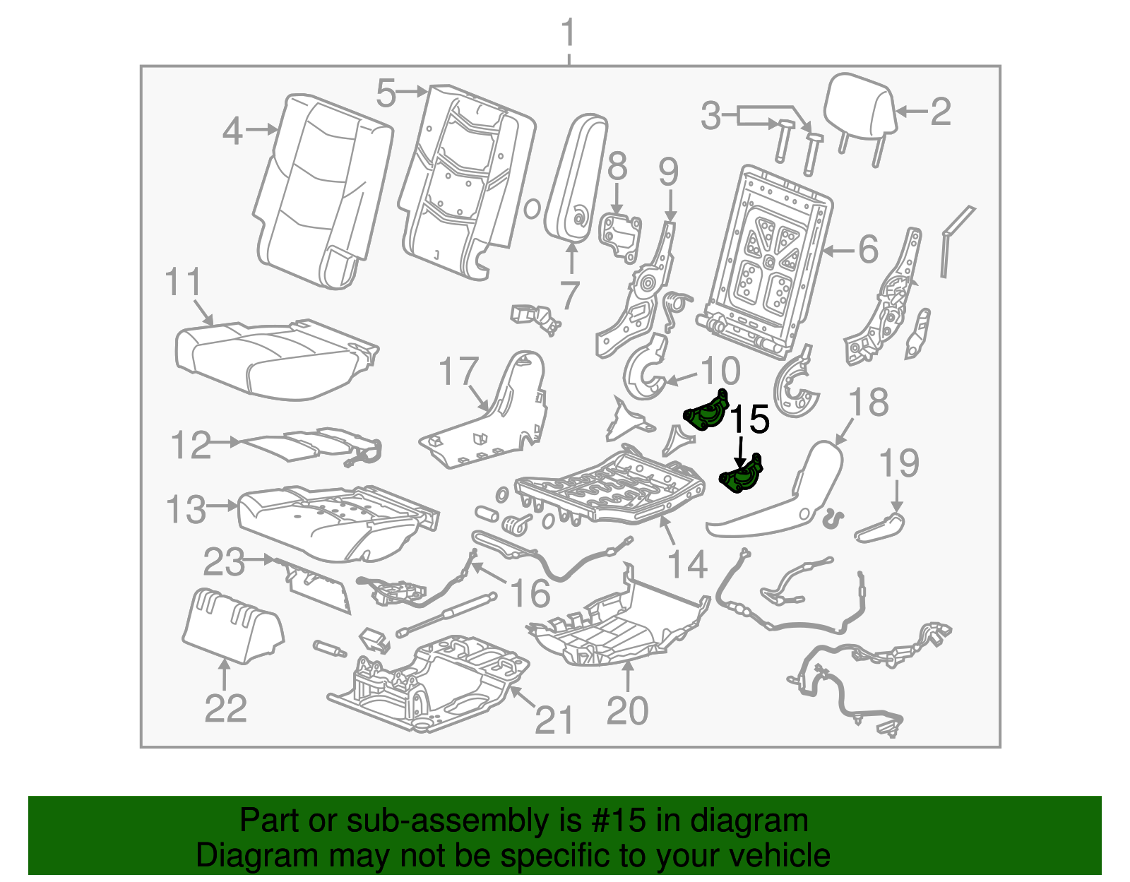 Driver Side Rear Seat Back Latch - GM (84439143)