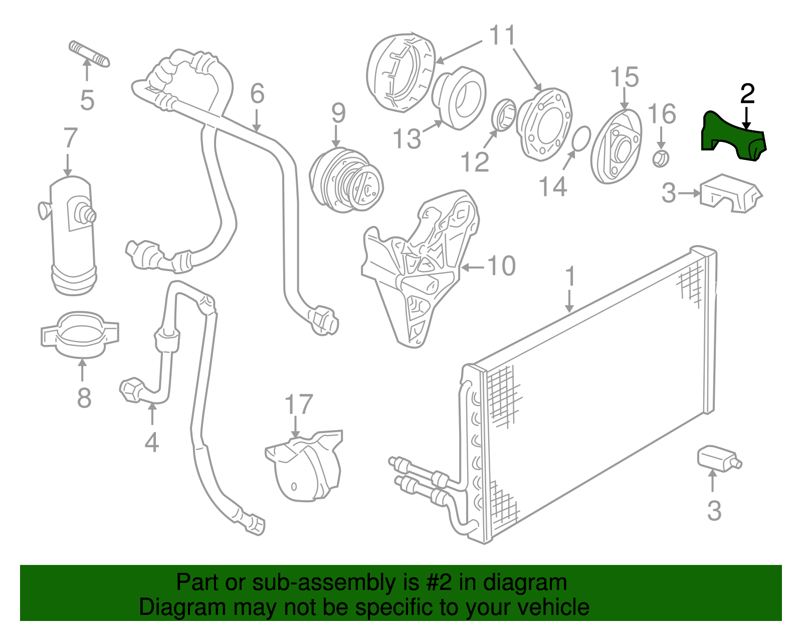 Condenser Upper Bracket - GM (89018782)