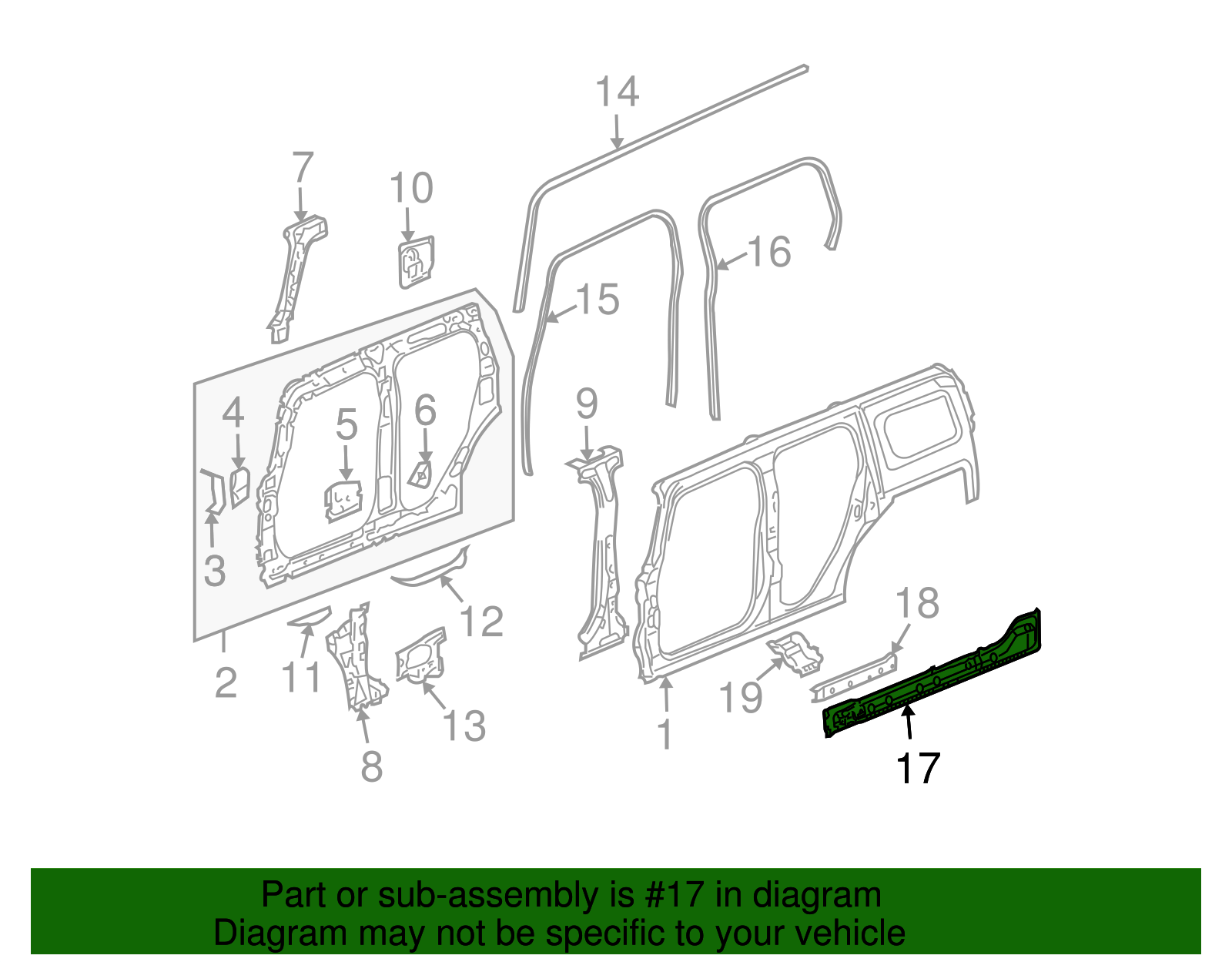 Panel, Rkr Inner - GM (15223630)