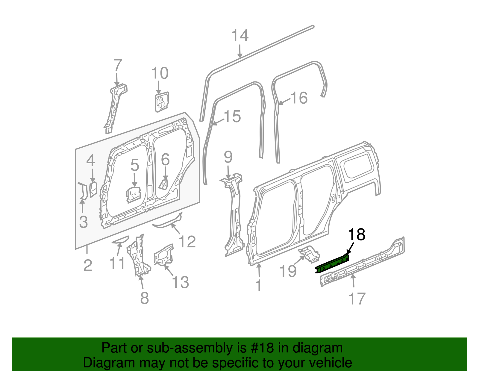 Reinforcement-Rkr Otr Panel - GM (25882986)
