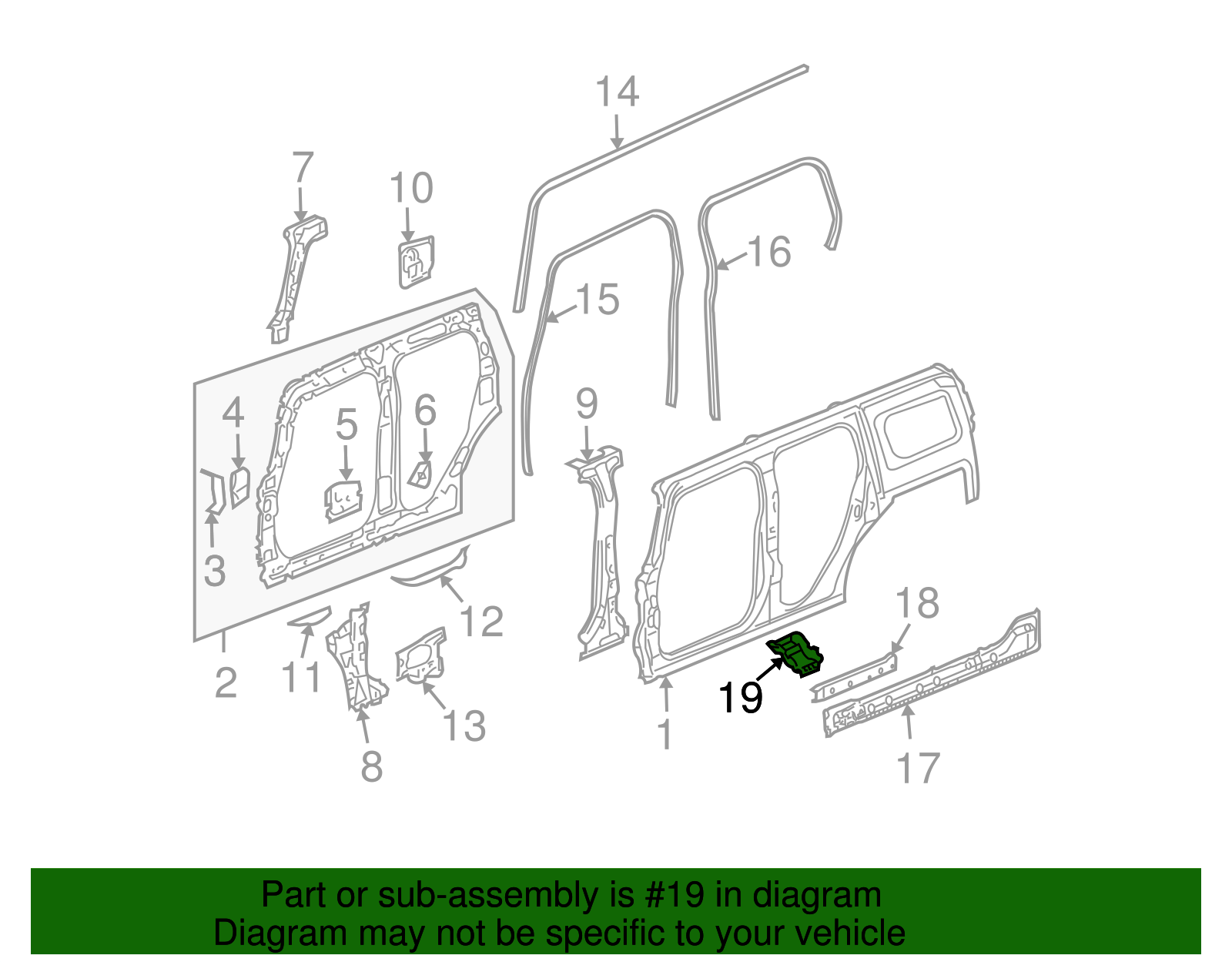 Brace, Rkr Inner Panel - GM (15105610)
