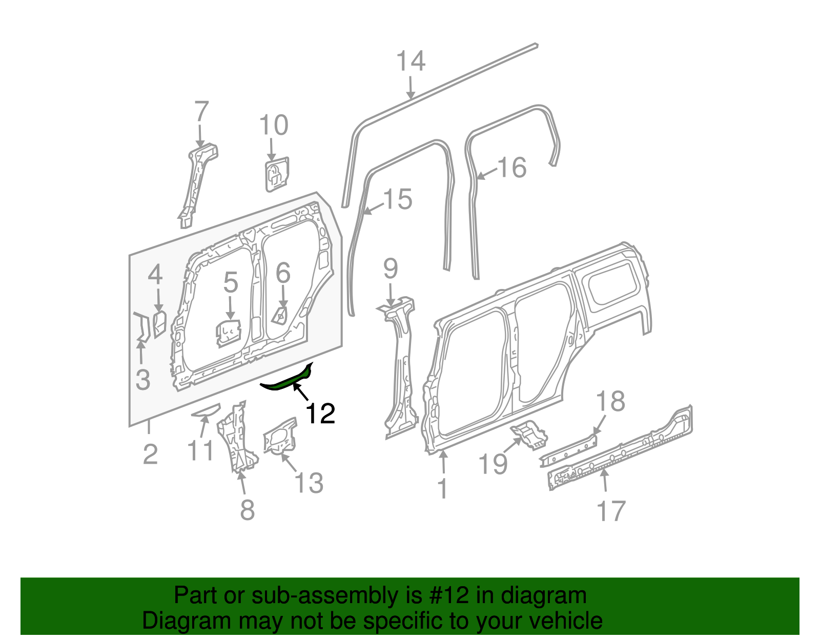 Driver Side Center Pillar Lower Baffle Plate - GM (15084092)