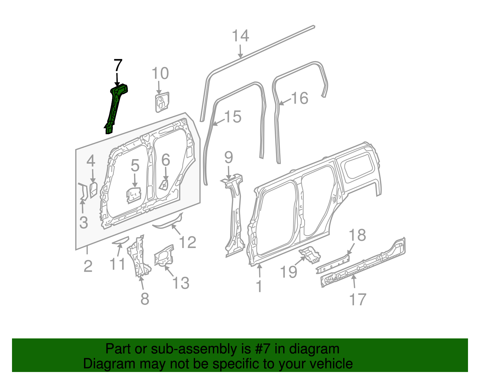 Reinforcement, S/D Opg Frm Upper - GM (15084096)