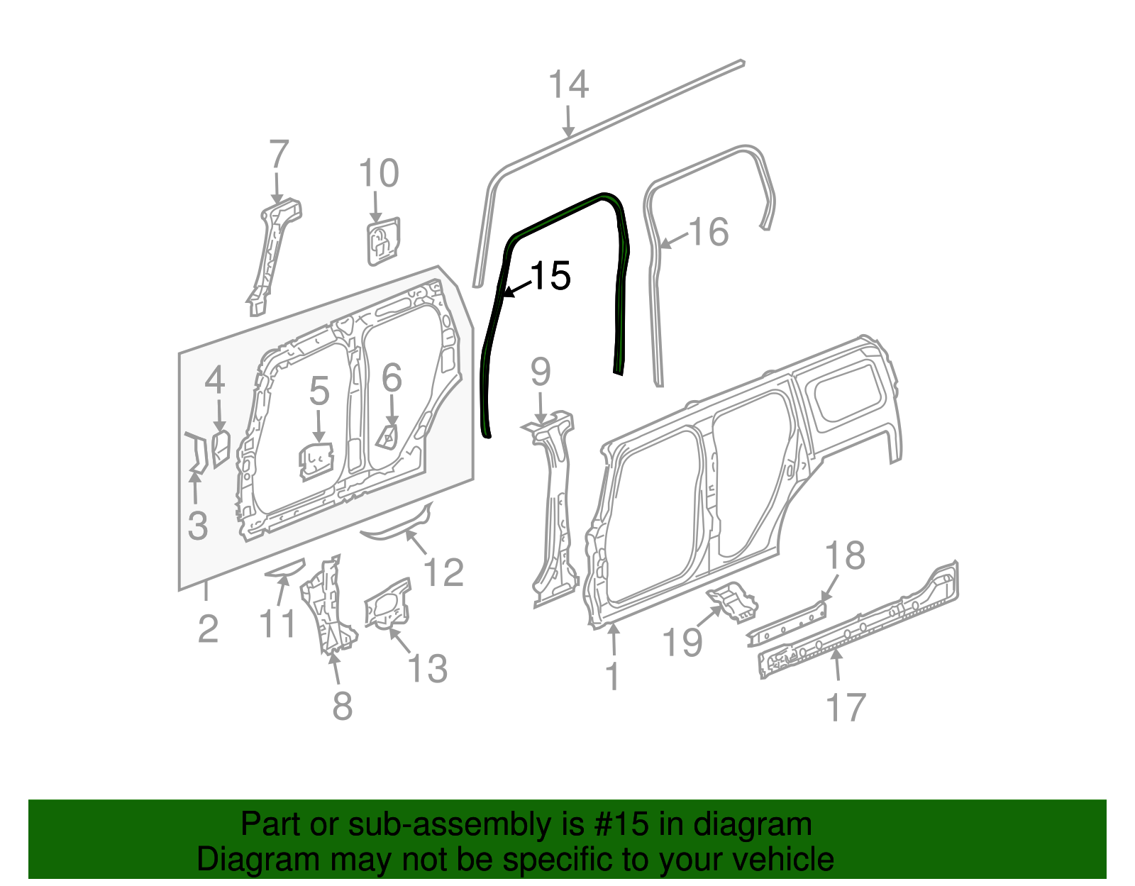 Front Side Door Auxiliary Weatherstrip - GM (25931888)