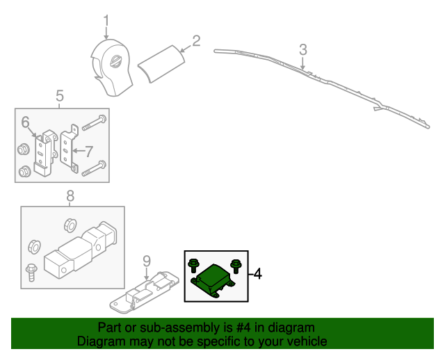 20072008 Nissan Pathfinder Sensor Diagnosis Air Bag 28556ZP49B