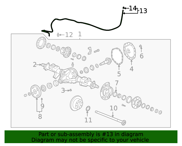 20202022 GM Rear Axle Vent Hose 15920577
