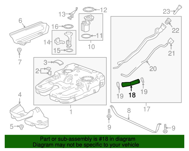 20172024 GM Fuel Tank Filler Hose 84362975 GM