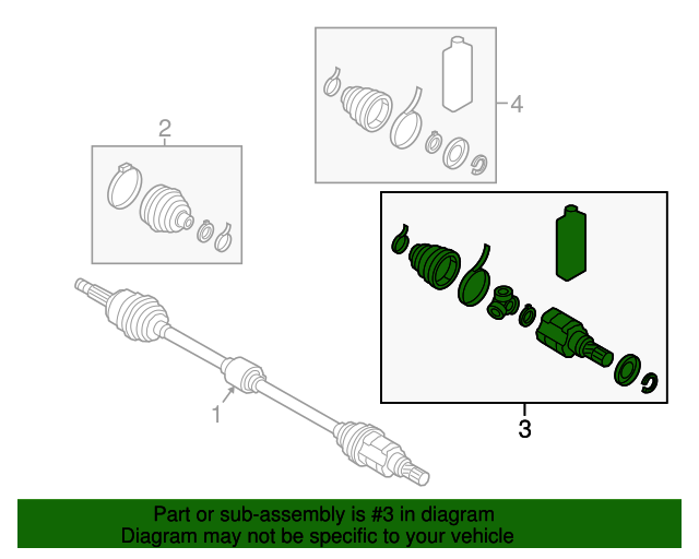 20172022 Mitsubishi Inner Cv Joint 3817A292 Mitsubishi Parts Warehouse