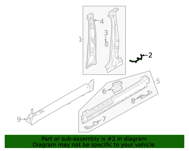 Outer Center Pillar Insulator 11K-864-015