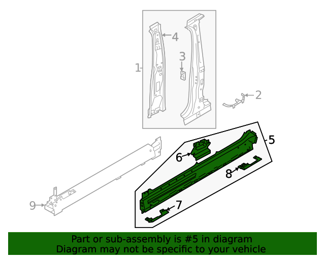 20212023 Volkswagen ID.4 Rocker Panel Assembly 11A809378 VW Parts