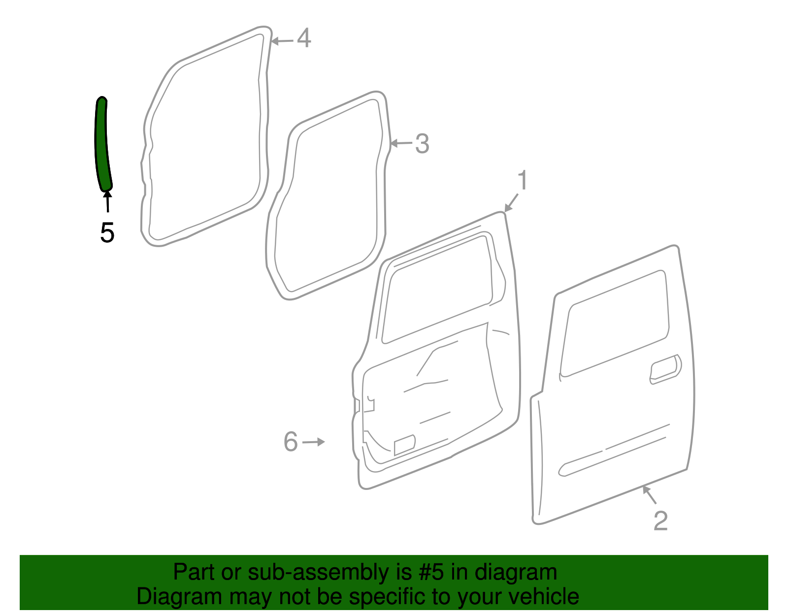 Weatherstrip Assembly-Front S/D Front Auxiliary - GM (25868655)