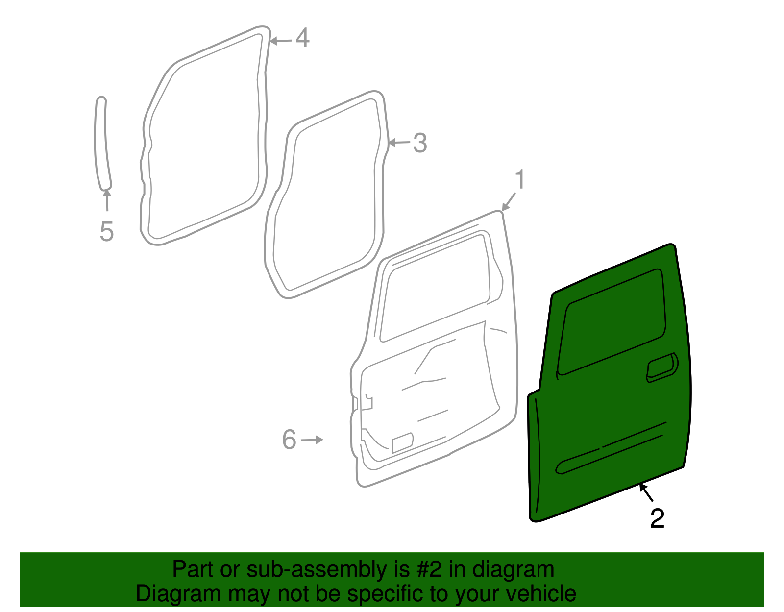 Passenger Side Front Door Outer Panel - GM (15192373)