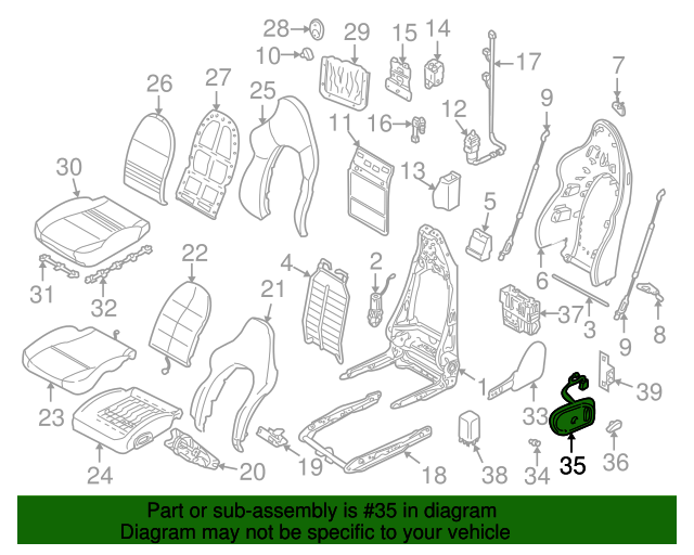 20012005 Porsche 911 Seat Switch 99661371501A03 Sunset Porsche Parts
