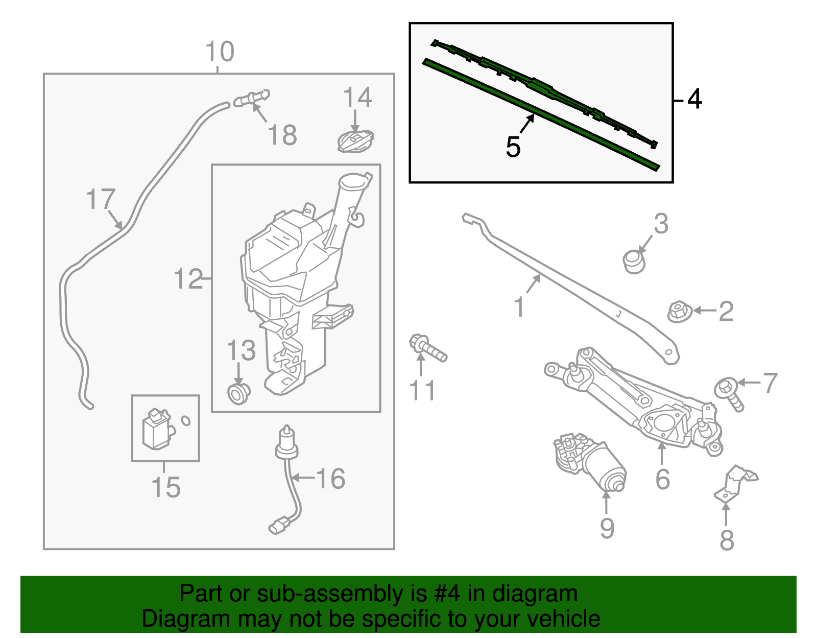 98350-L1500 - Wiper Blade 2014-2018 Kia | Kia.Parts Store