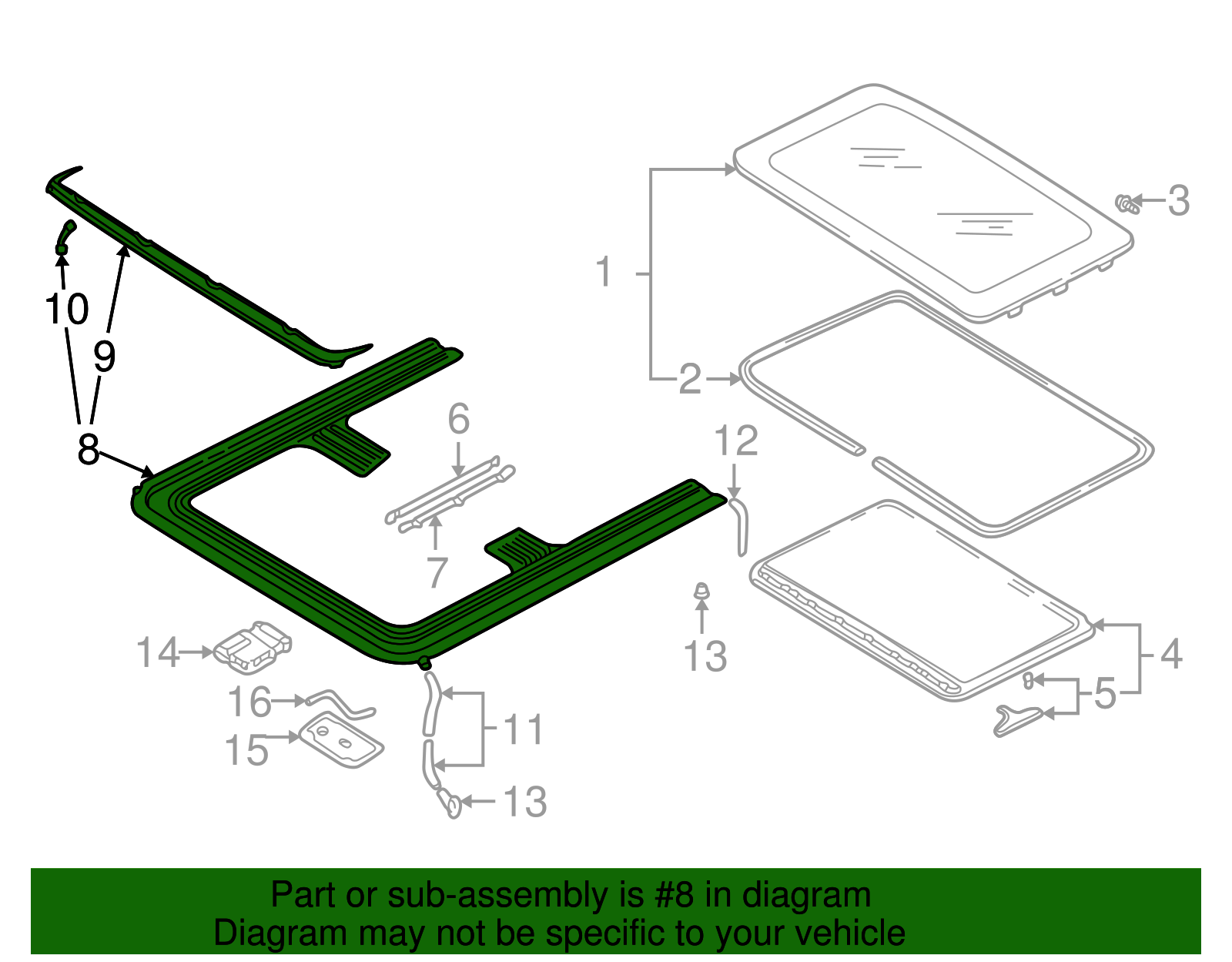 Sunroof Frame - Volkswagen (8D9-877-049-D)