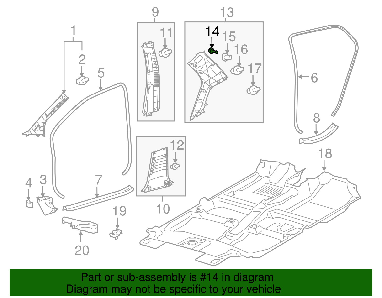 Sail Panel Trim Pin - Scion (90950-09001)